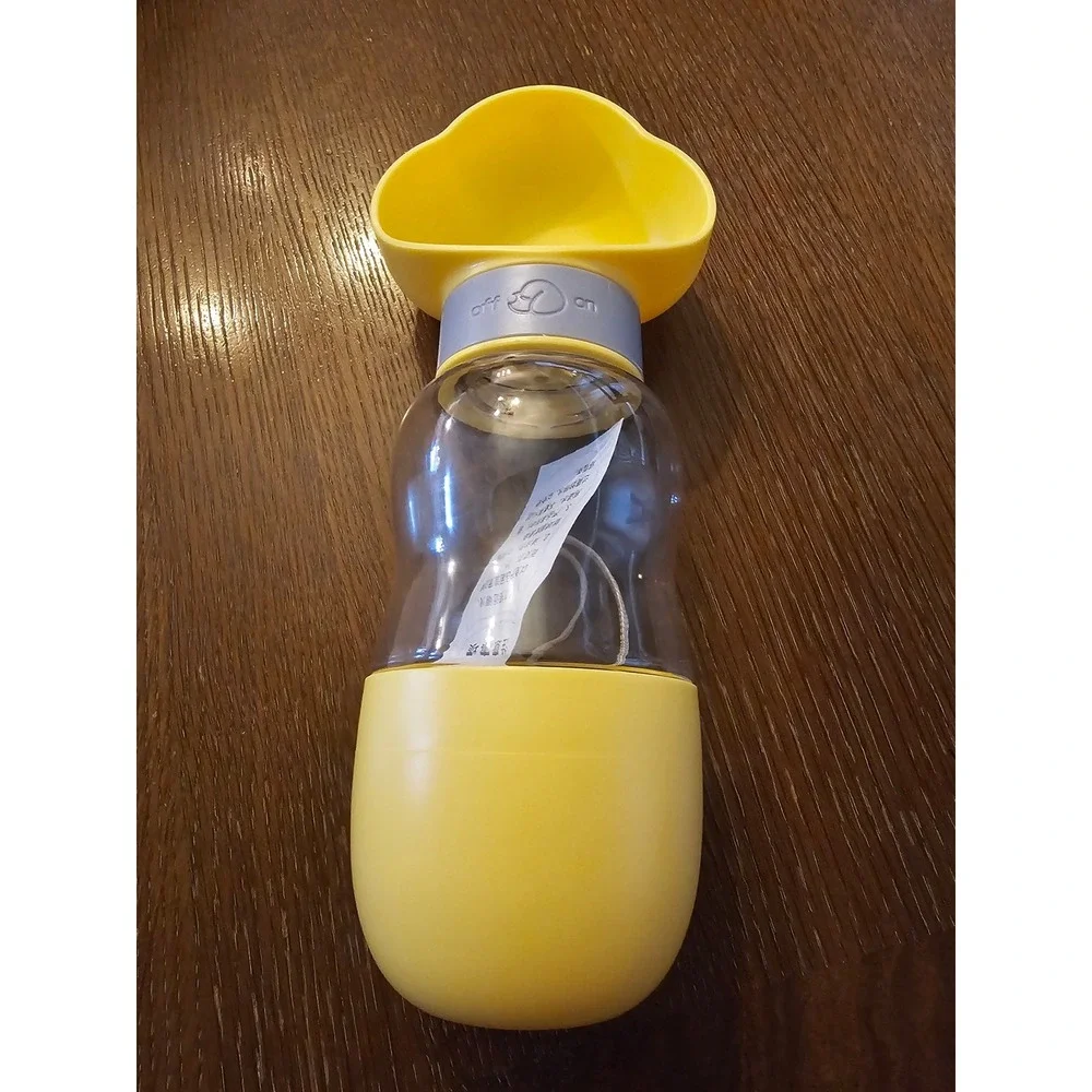 Portable Dog Water Bottle Food Dispenser 2-in-1 Leak Proof Pet Travel Cup Yellow